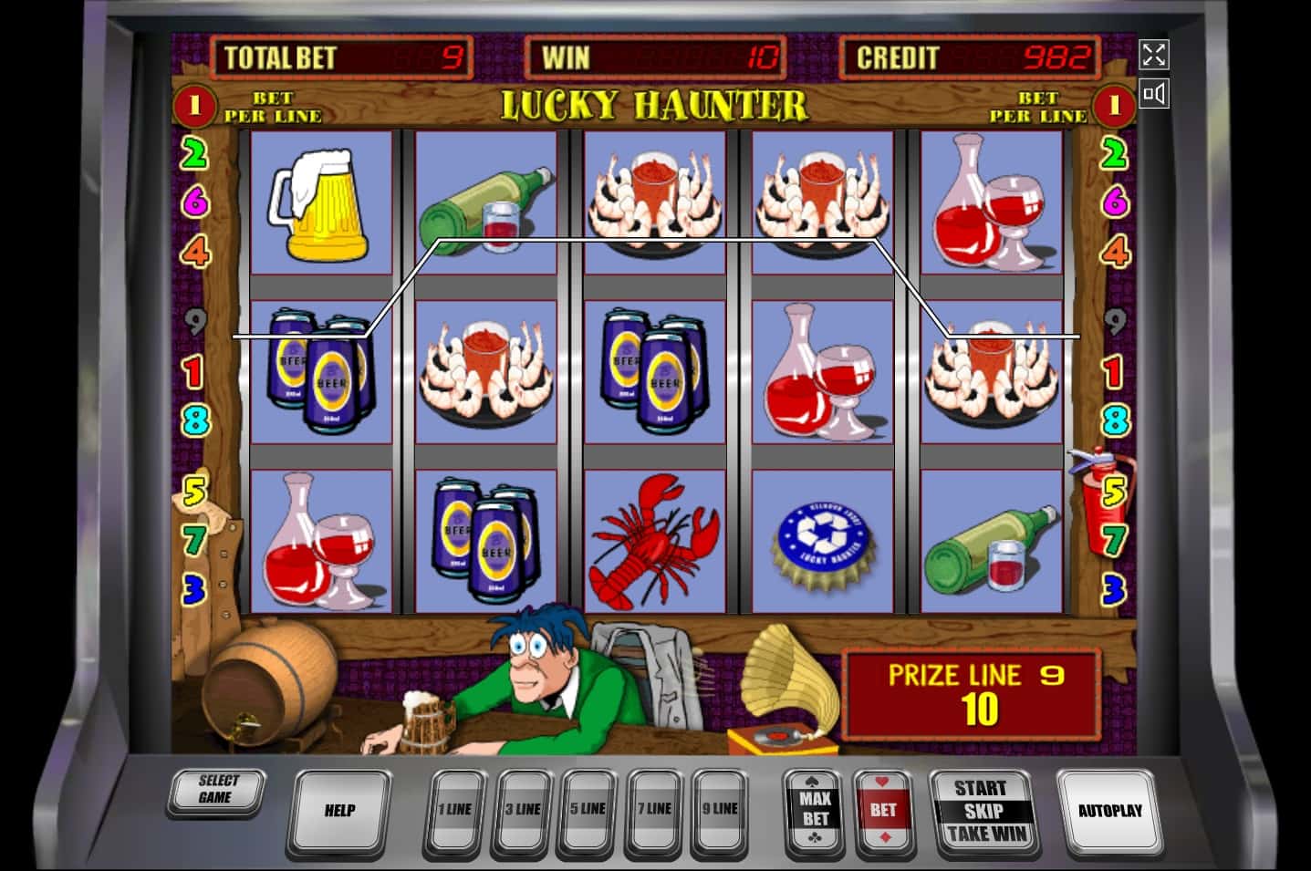 Забавный игровой аппарат Lucky Haunter посвящен отдыху в баре